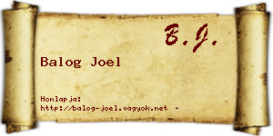 Balog Joel névjegykártya